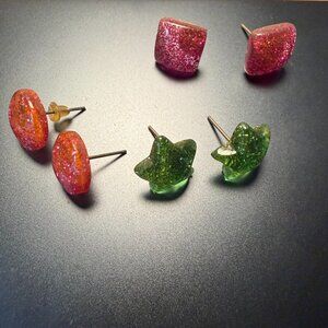 Glitter Jelly Stud Earrings